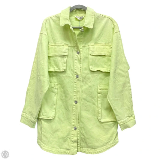 Jacket Shirt By Clothes Mentor In Chartreuse, Size: M