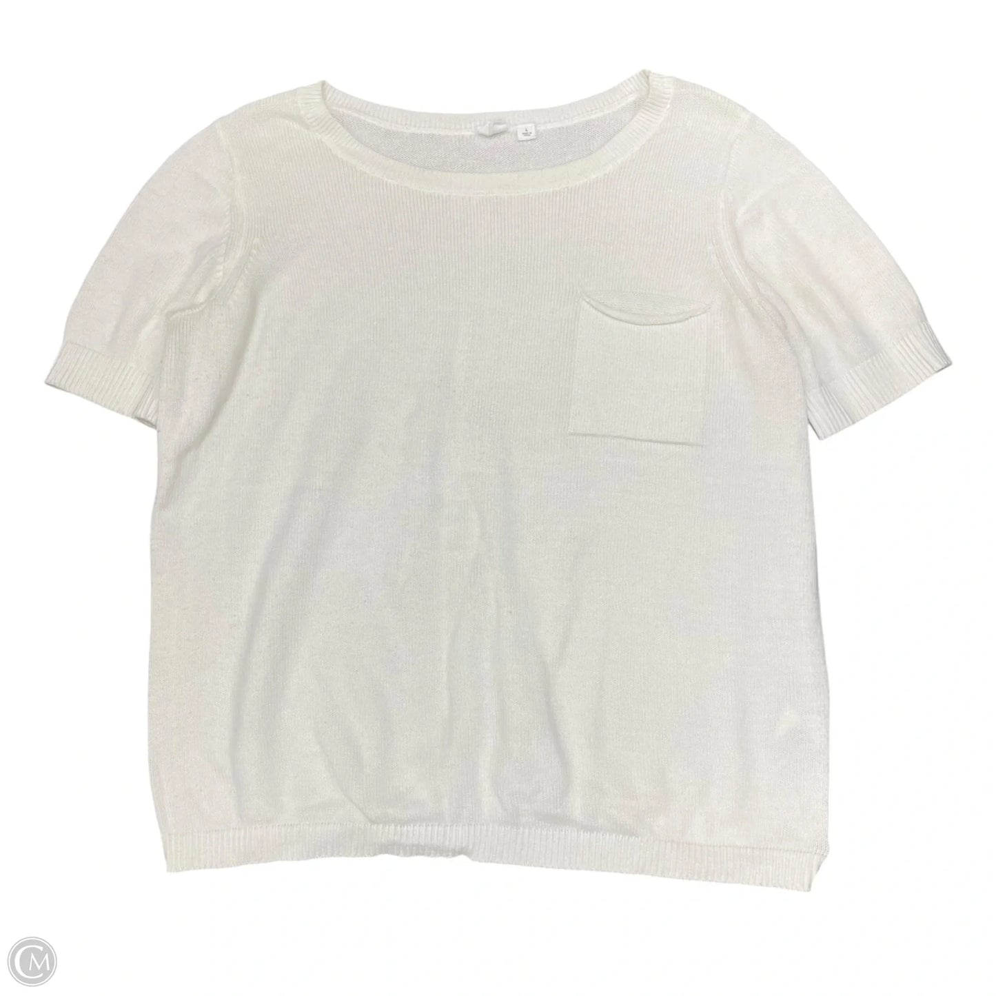 Sweater Short Sleeve By Gap In White, Size: L