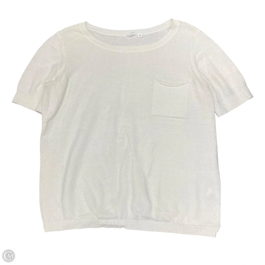 Sweater Short Sleeve By Gap In White, Size: L