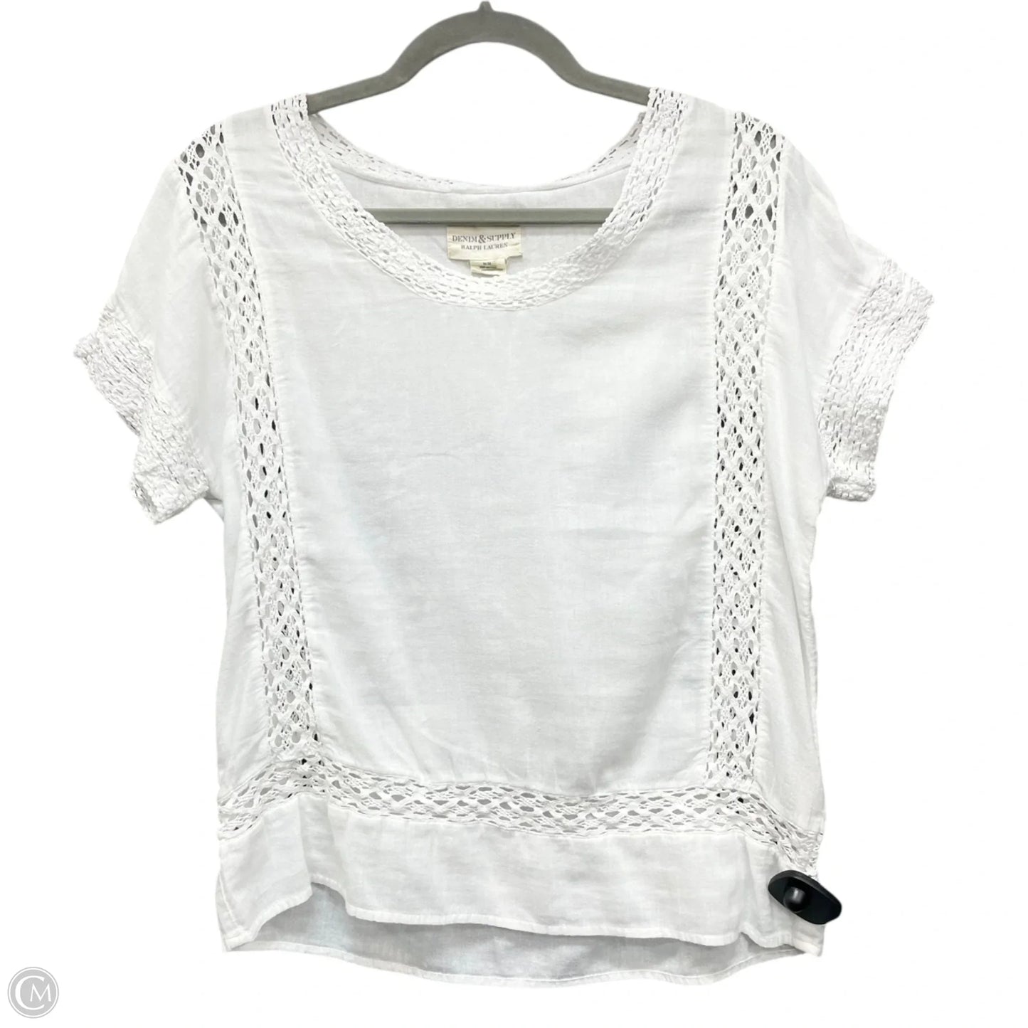 Top Short Sleeve By Denim & Supply By Ralph Lauren In White, Size: M