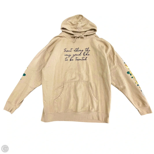 Sweatshirt Hoodie By Clothes Mentor In Beige, Size: 2x