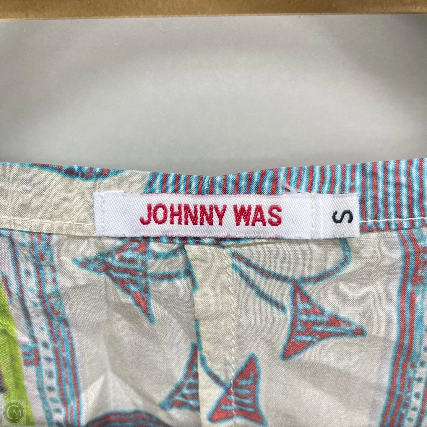 Top Long Sleeve By Johnny Was In Blue & Red & White, Size: S