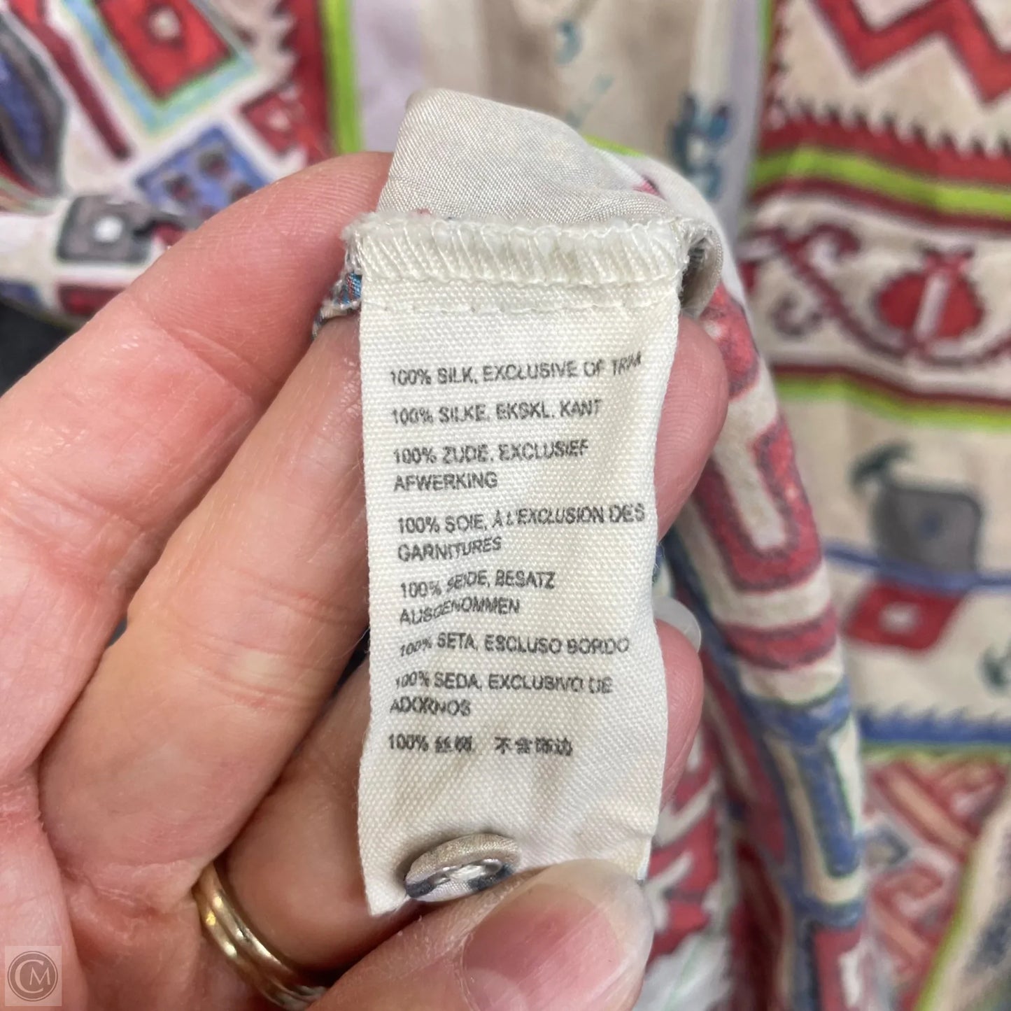 Top Long Sleeve By Johnny Was In Blue & Red & White, Size: S