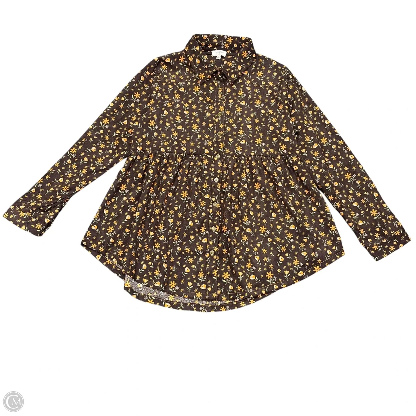 Tunic Long Sleeve By Umgee In Brown & Orange, Size: L