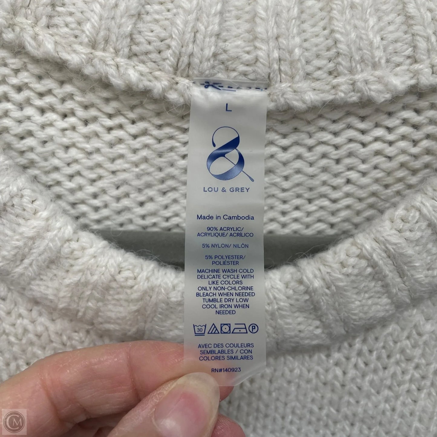 Sweater By Lou And Grey In Black & White, Size: L