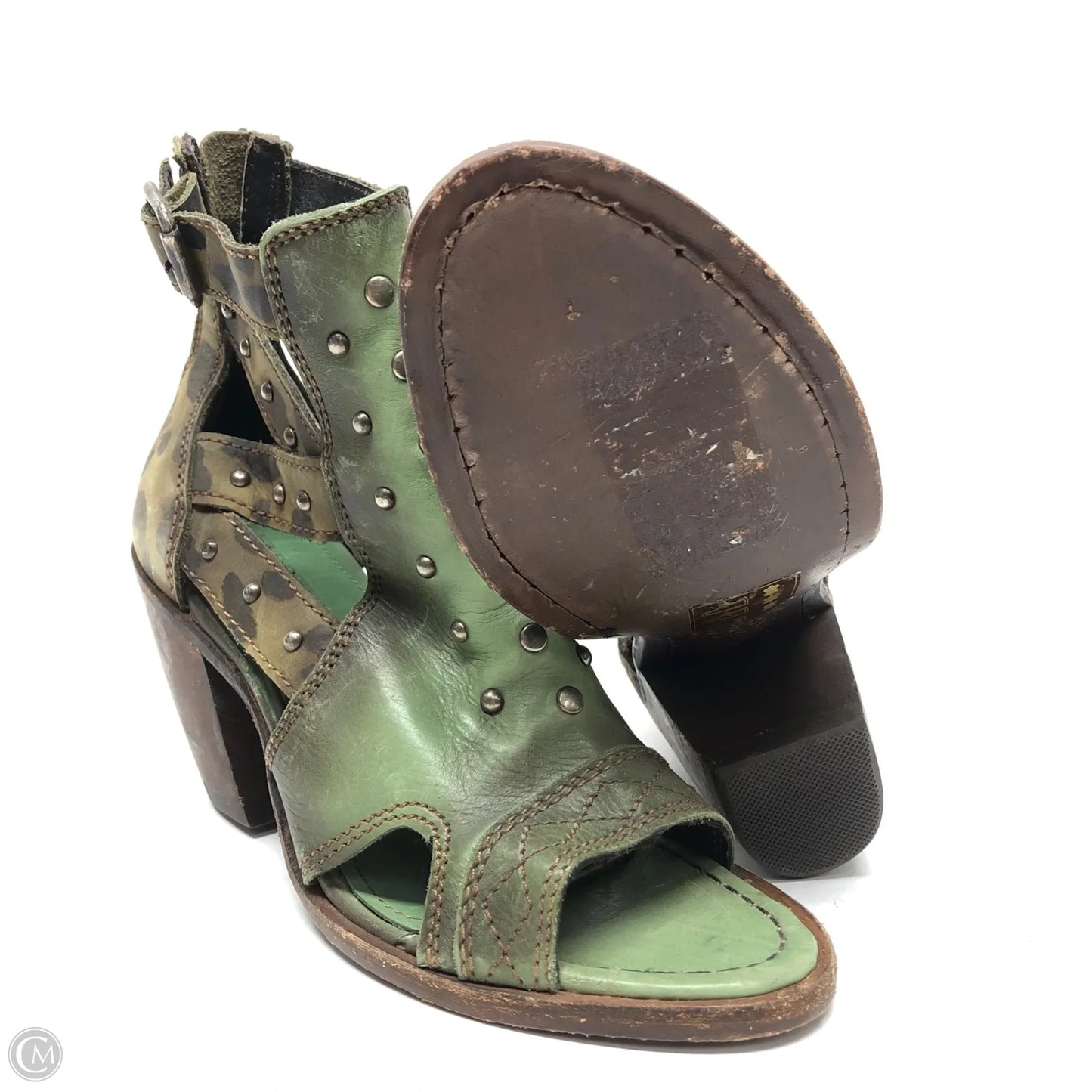 Boots Ankle Heels By Liberty Black In Green, Size: 7