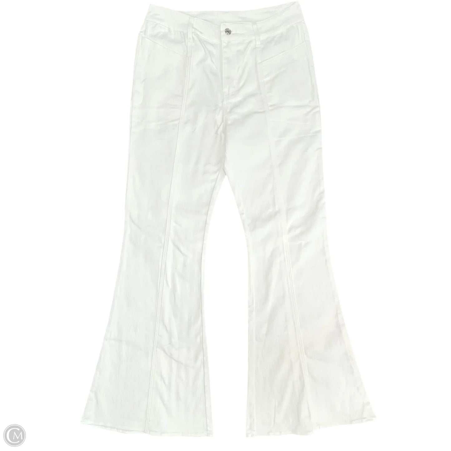 Jeans Flared By Entro In White Denim, Size: L