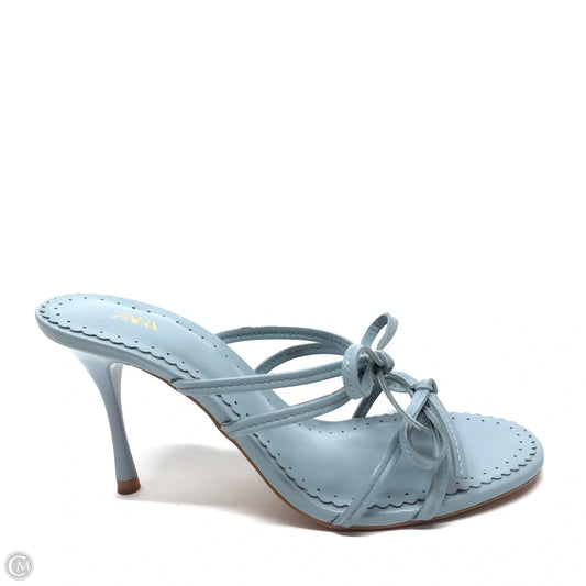 Sandals Heels Stiletto By Zara In Blue, Size: 7.5