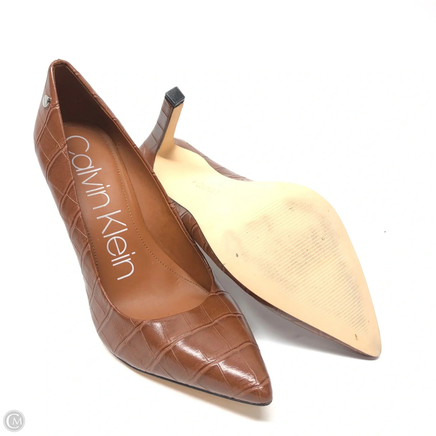 Shoes Heels Stiletto By Calvin Klein In Brown, Size: 9