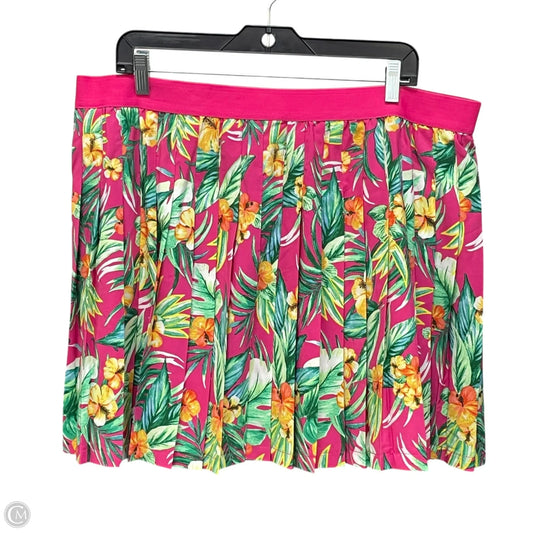 Athletic Skirt By Ideology In Green & Pink, Size: 2x