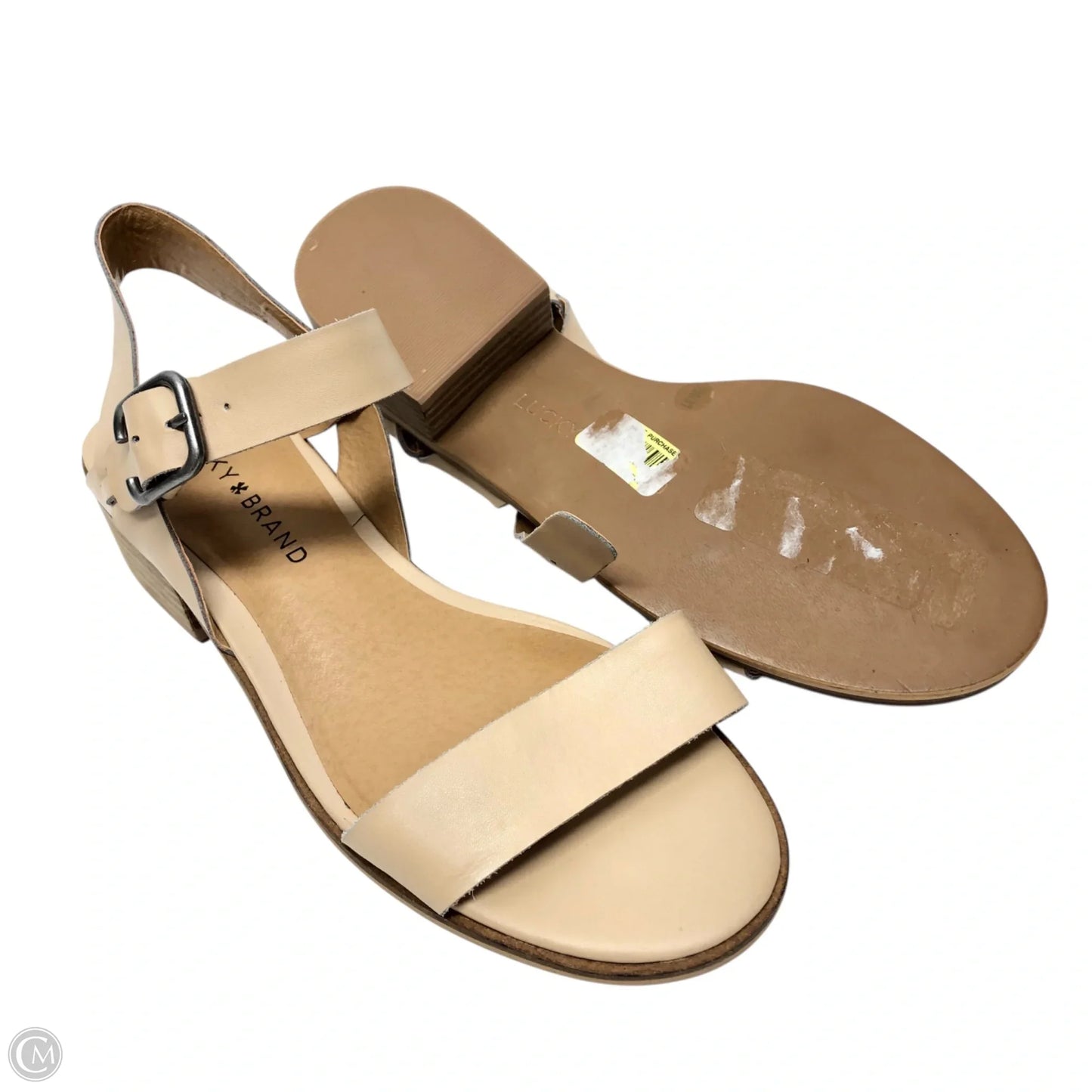 Sandals Heels Block By Lucky Brand In Cream, Size: 7