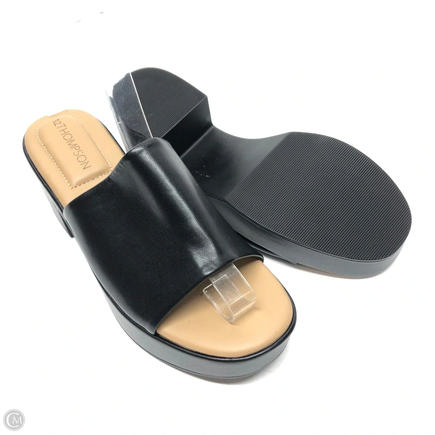 Sandals Heels Block By Clothes Mentor In Black, Size: 6