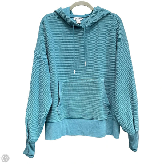 Sweatshirt Hoodie By Athleta In Blue, Size: L