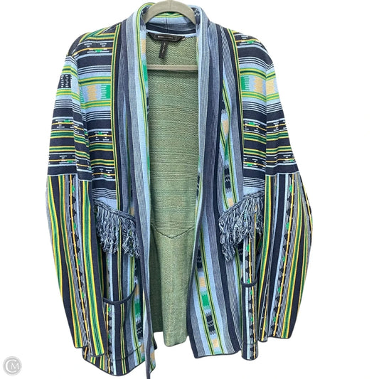 Sweater Cardigan By Bcbgmaxazria In Blue & Green, Size: L