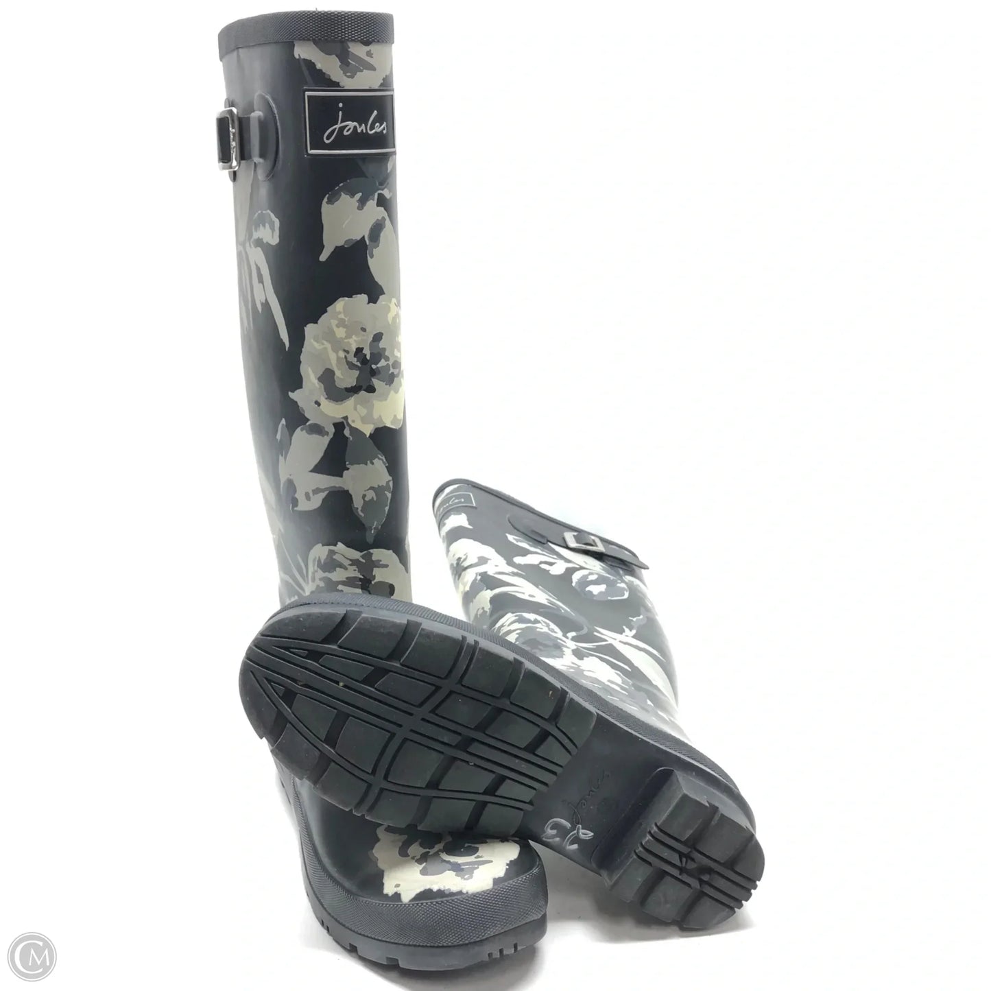 Boots Rain By Joules In Black & Grey, Size: 8