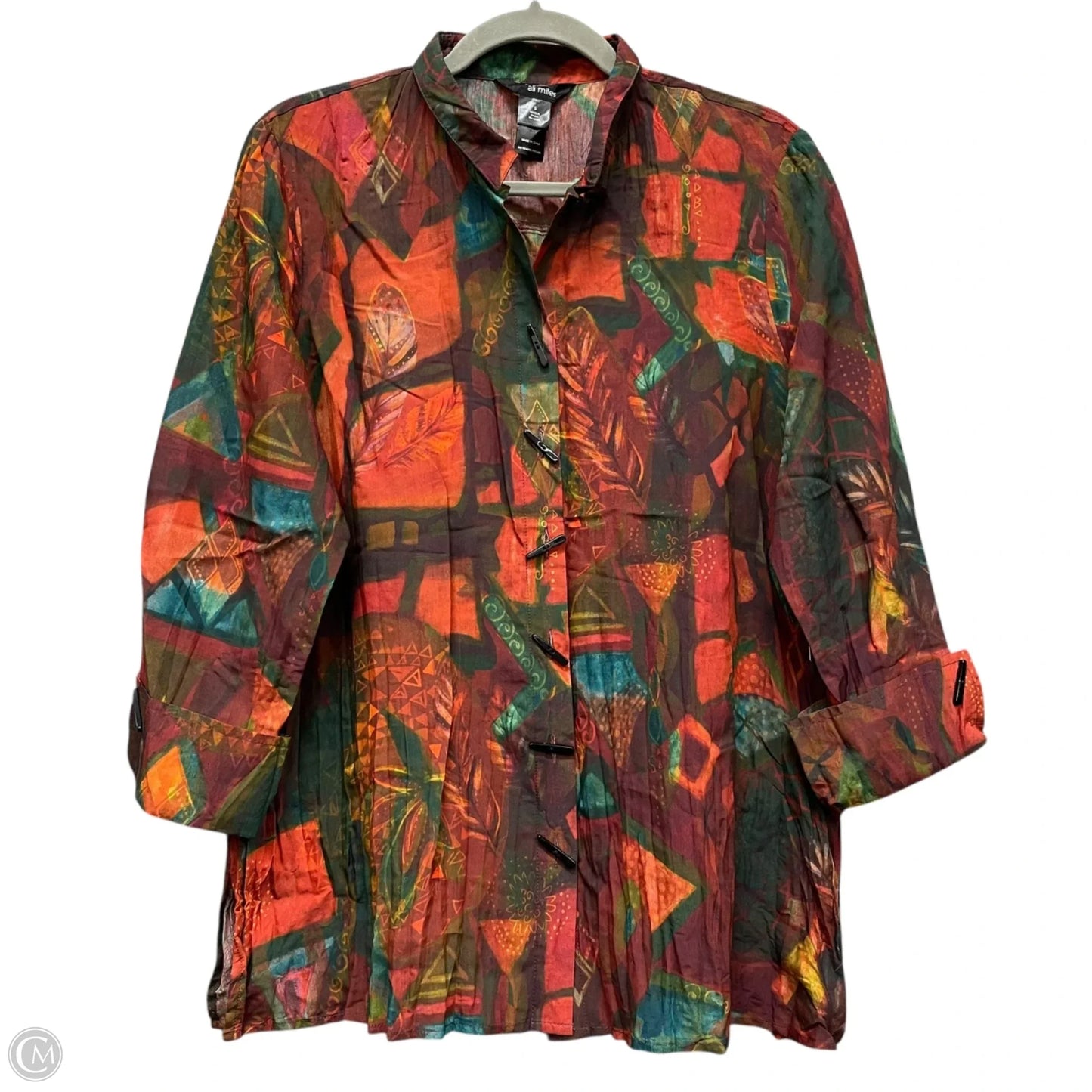 Top Long Sleeve By Ali Miles In Green & Red, Size: S
