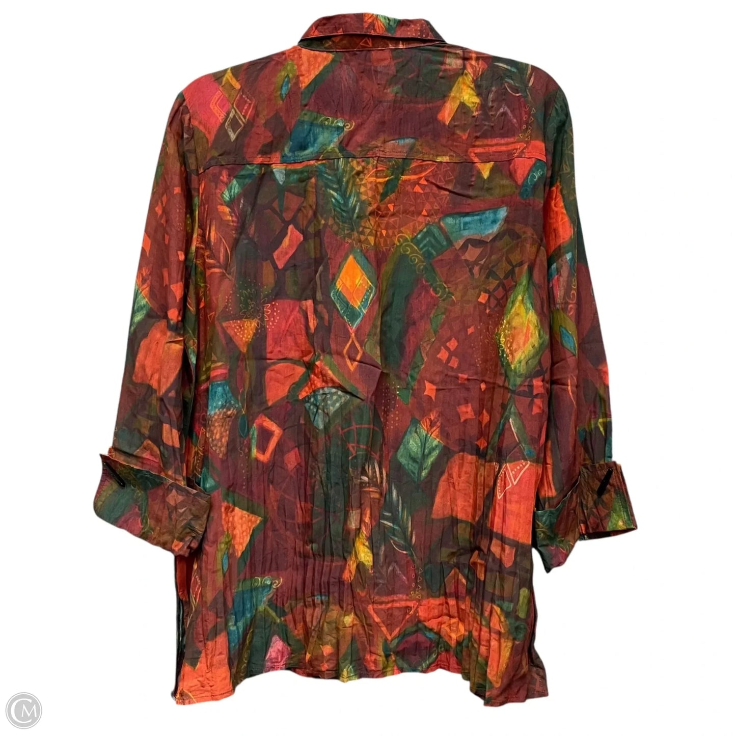 Top Long Sleeve By Ali Miles In Green & Red, Size: S
