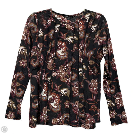 Top Long Sleeve By John Mark In Black & Purple, Size: S