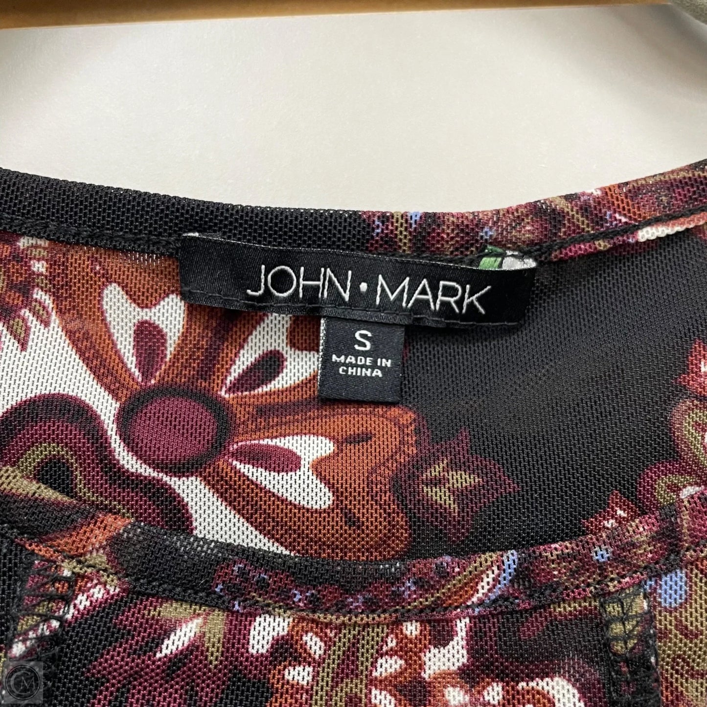 Top Long Sleeve By John Mark In Black & Purple, Size: S