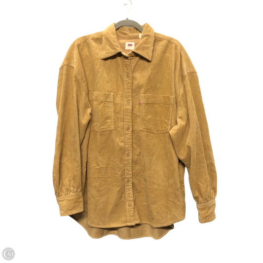 Jacket Shirt By Levis In Tan, Size: L