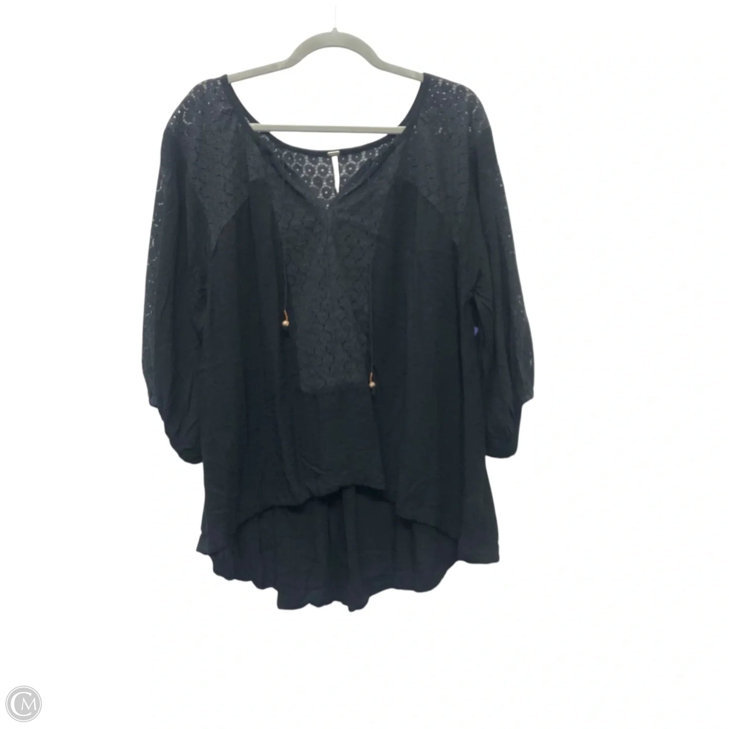 Blouse 3/4 Sleeve By Free People In Black, Size: M