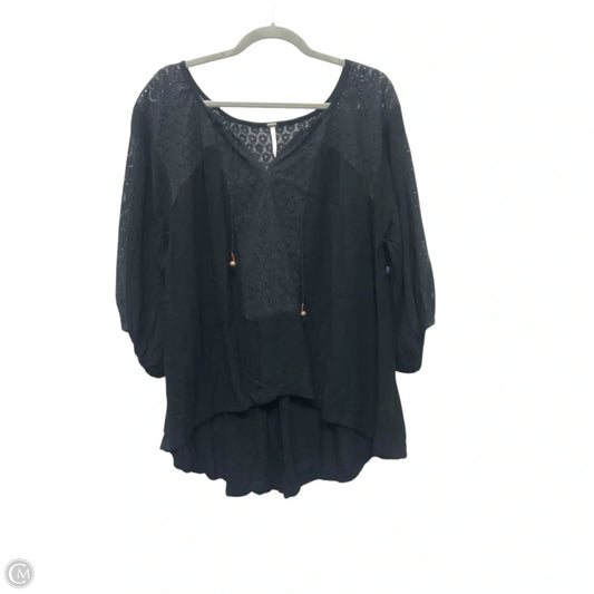 Blouse 3/4 Sleeve By Free People In Black, Size: M