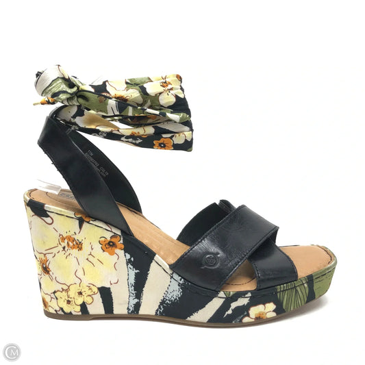Sandals Heels Wedge By Born In Black, Size: 11