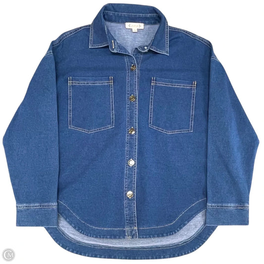Jacket Shirt By Nanette By Nanette Lepore In Blue Denim, Size: S