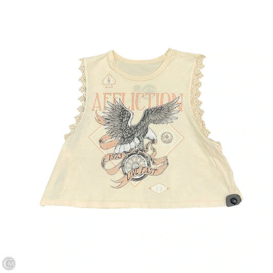 Top Sleeveless By Affliction In Beige, Size: M