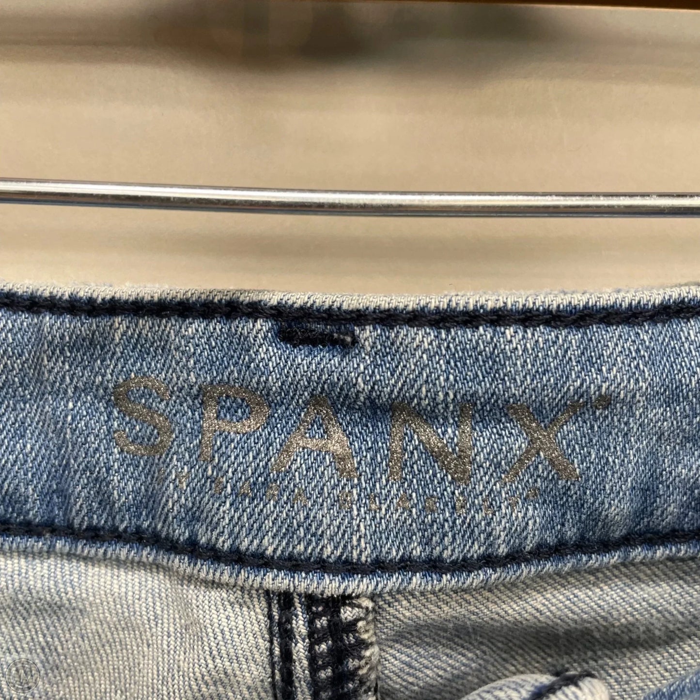 Jeans Straight By Spanx In Blue Denim, Size: 8