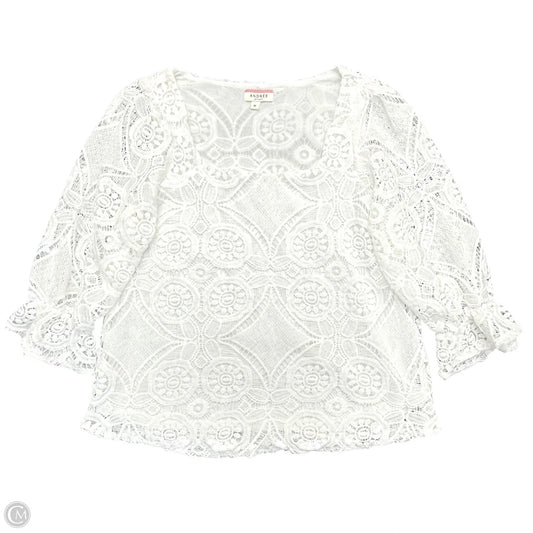 Blouse 3/4 Sleeve By Andree By Unit In White, Size: M