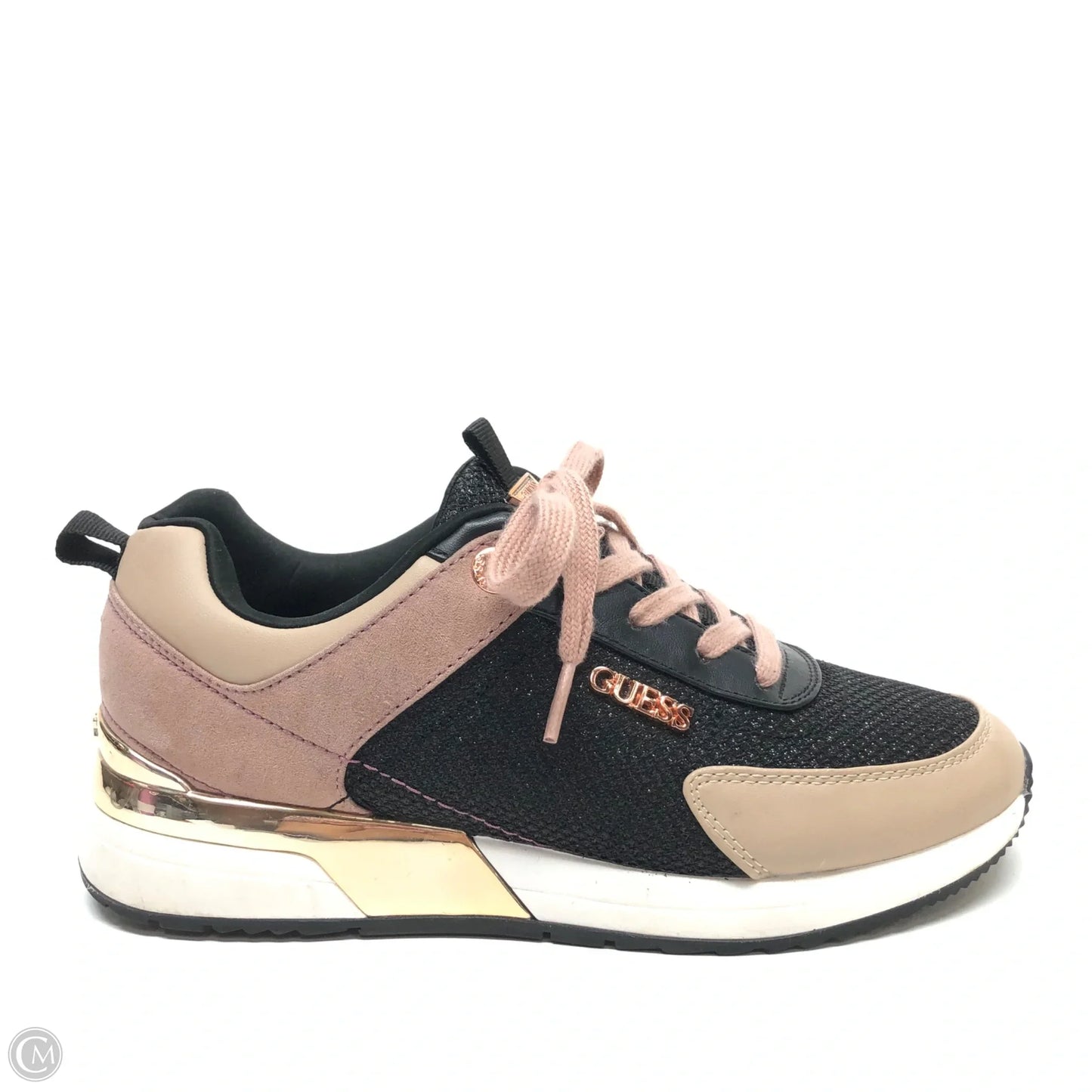 Shoes Sneakers By Guess In Black & Pink, Size: 8