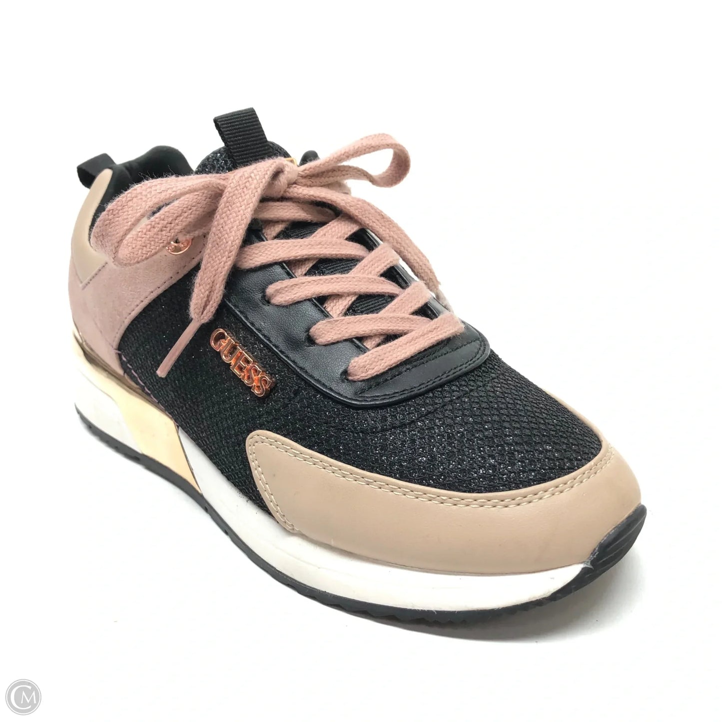 Shoes Sneakers By Guess In Black & Pink, Size: 8