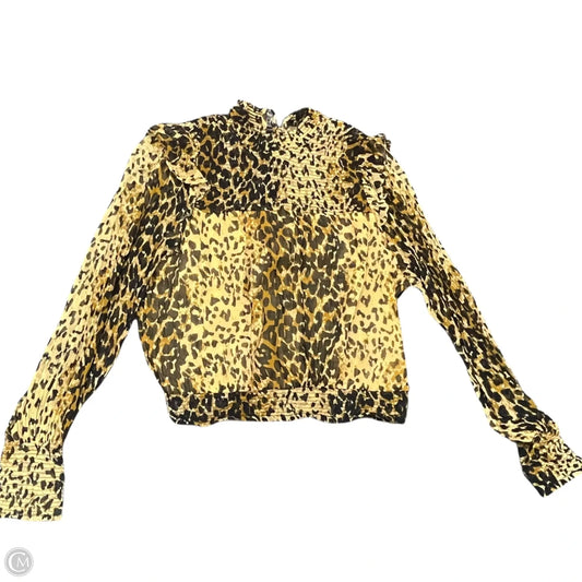 Blouse Long Sleeve By Free People In Animal Print, Size: S
