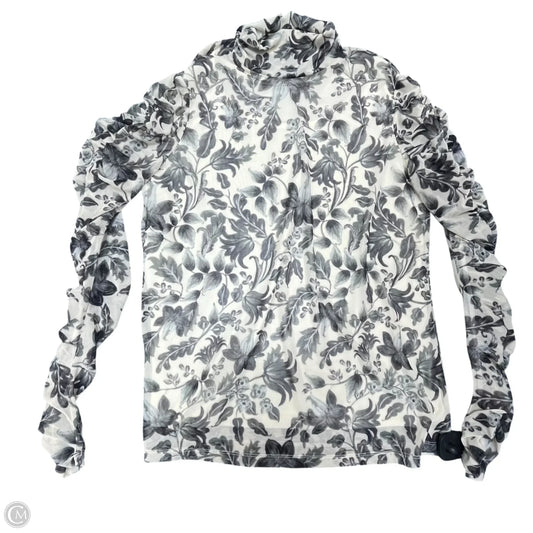 Top Long Sleeve By Susan Graver In Black & Cream, Size: M