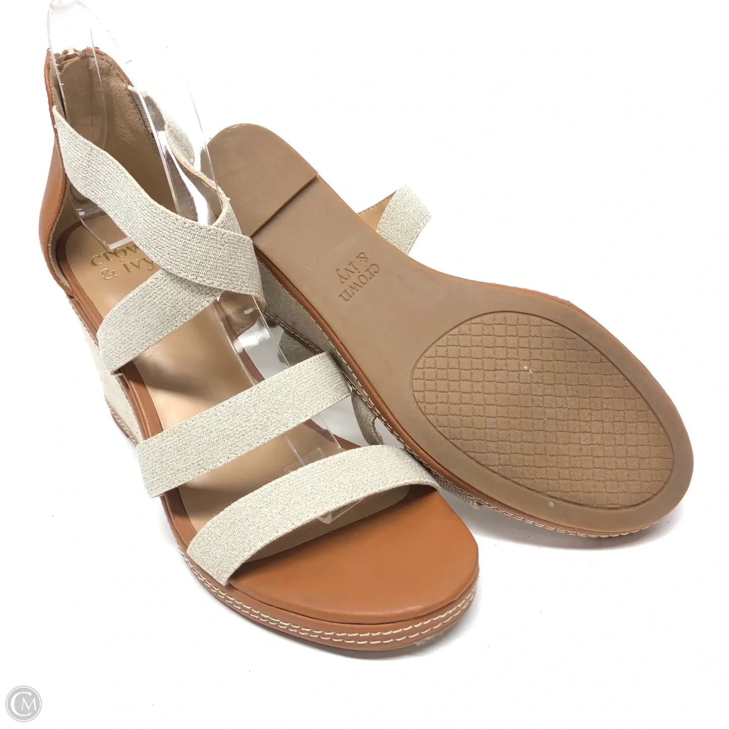 Shoes Heels Wedge By Crown And Ivy In Taupe, Size: 8.5