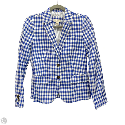 Blazer By J. Crew In Blue & White, Size: 0