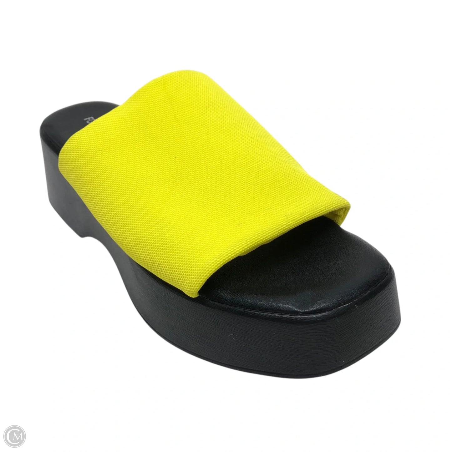 Sandals Heels Platform By Forever 21 In Black & Yellow, Size: 6.5