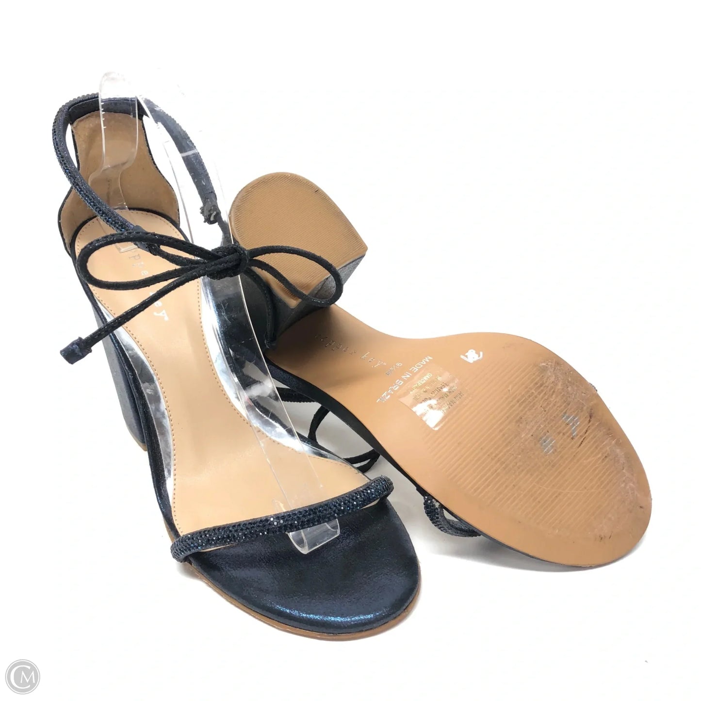 Sandals Heels Block By Copper Key In Navy, Size: 9.5