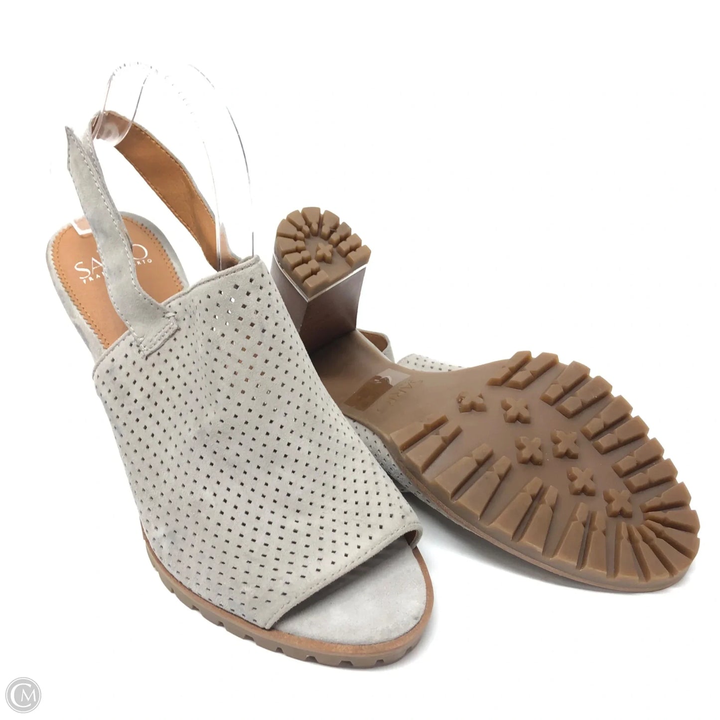 Sandals Heels Block By Franco Sarto In Taupe, Size: 10