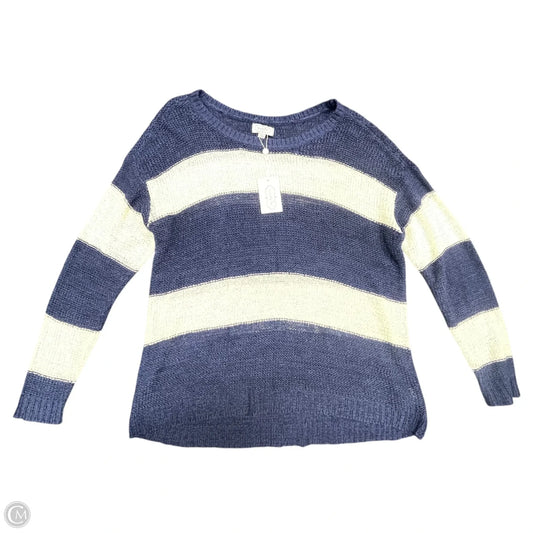 Sweater By Mudpie In Blue & White, Size: M