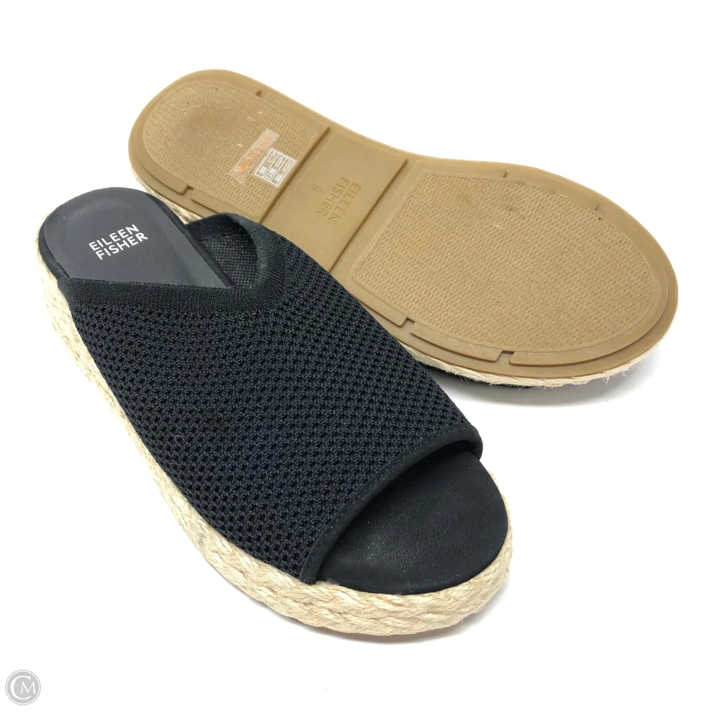 Sandals Heels Wedge By Eileen Fisher In Black, Size: 9