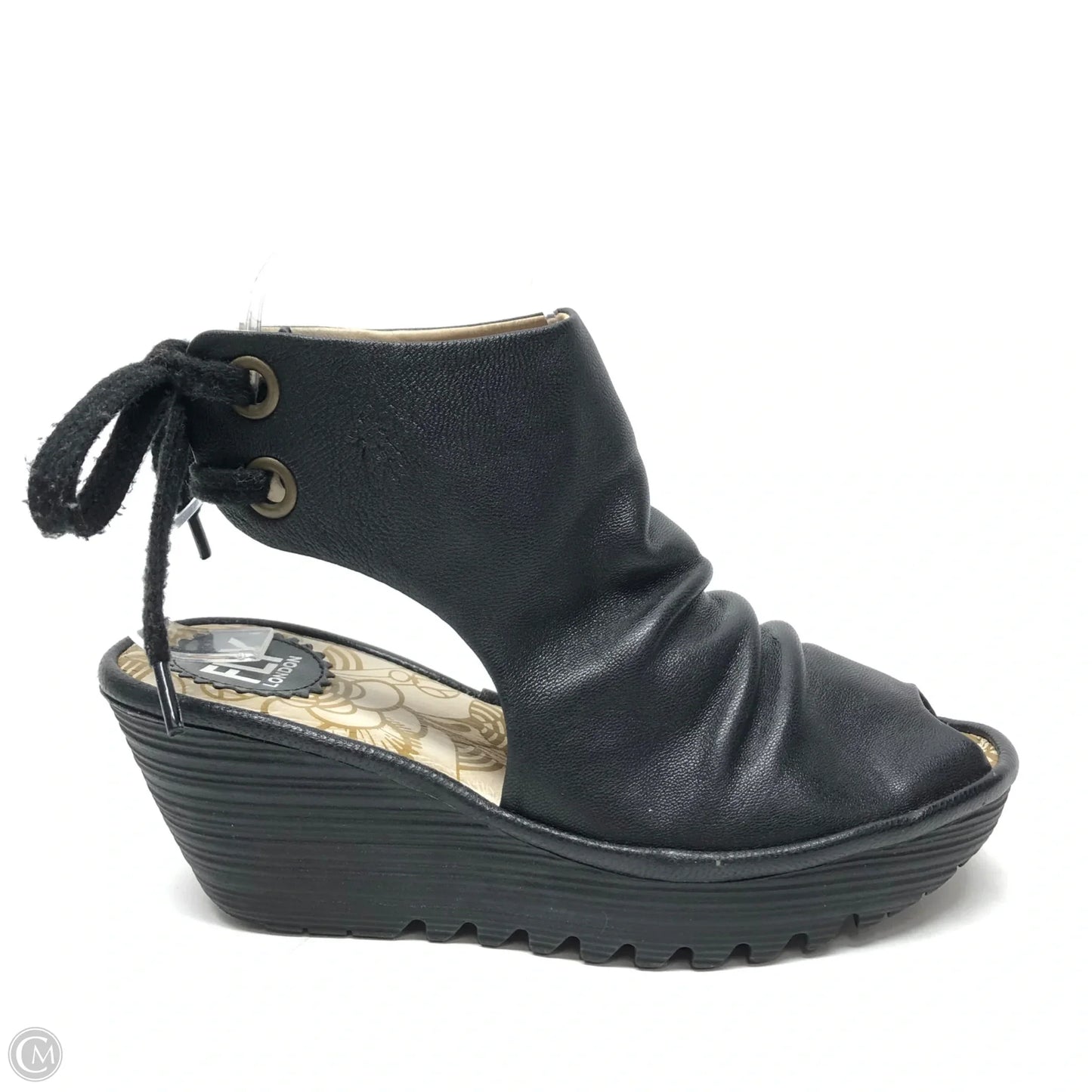 Sandals Heels Wedge By Fly London In Black, Size: 6