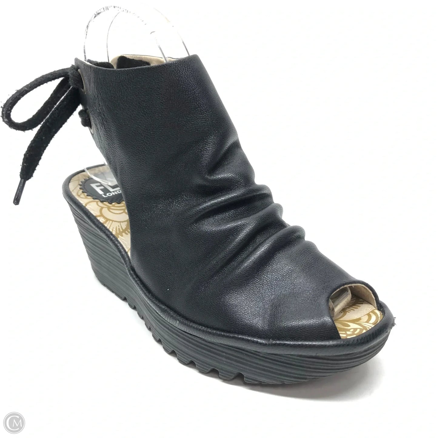 Sandals Heels Wedge By Fly London In Black, Size: 6