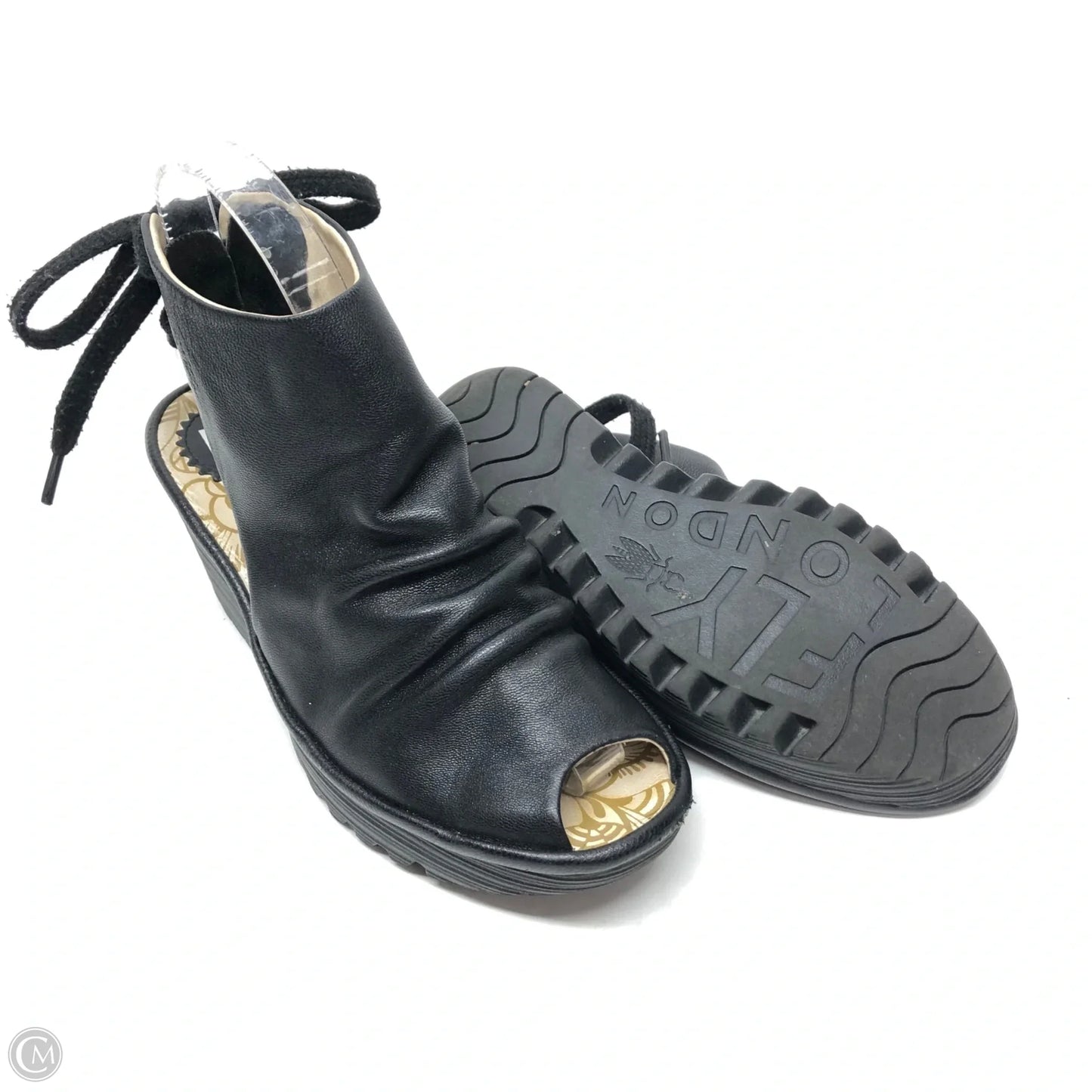 Sandals Heels Wedge By Fly London In Black, Size: 6