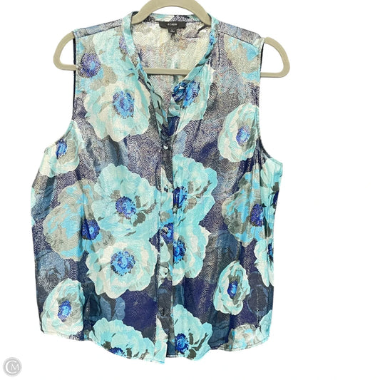 Blouse Sleeveless By J. Crew In Blue, Size: L