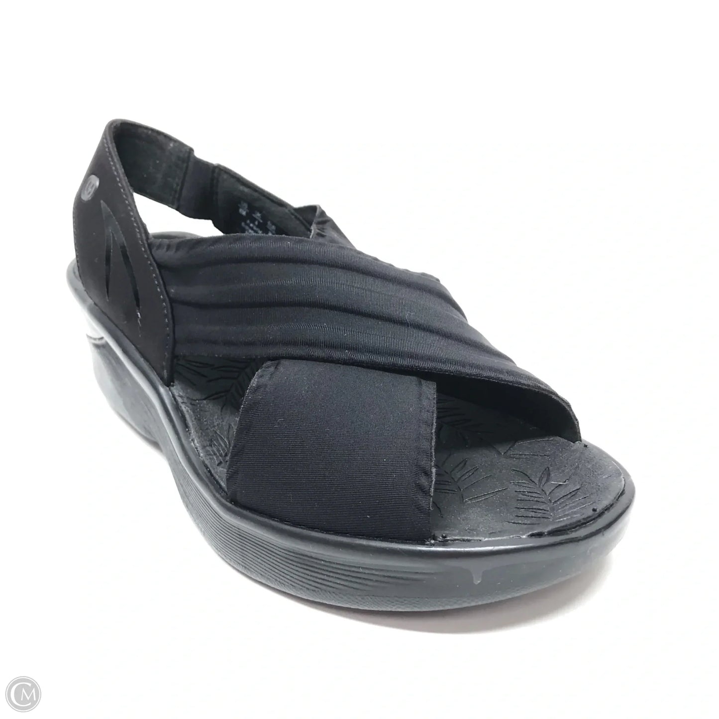 Sandals Heels Wedge By Bzees In Black, Size: 6