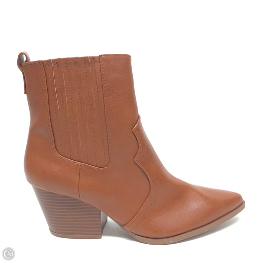 Boots Ankle Heels By Qupid In Tan, Size: 10