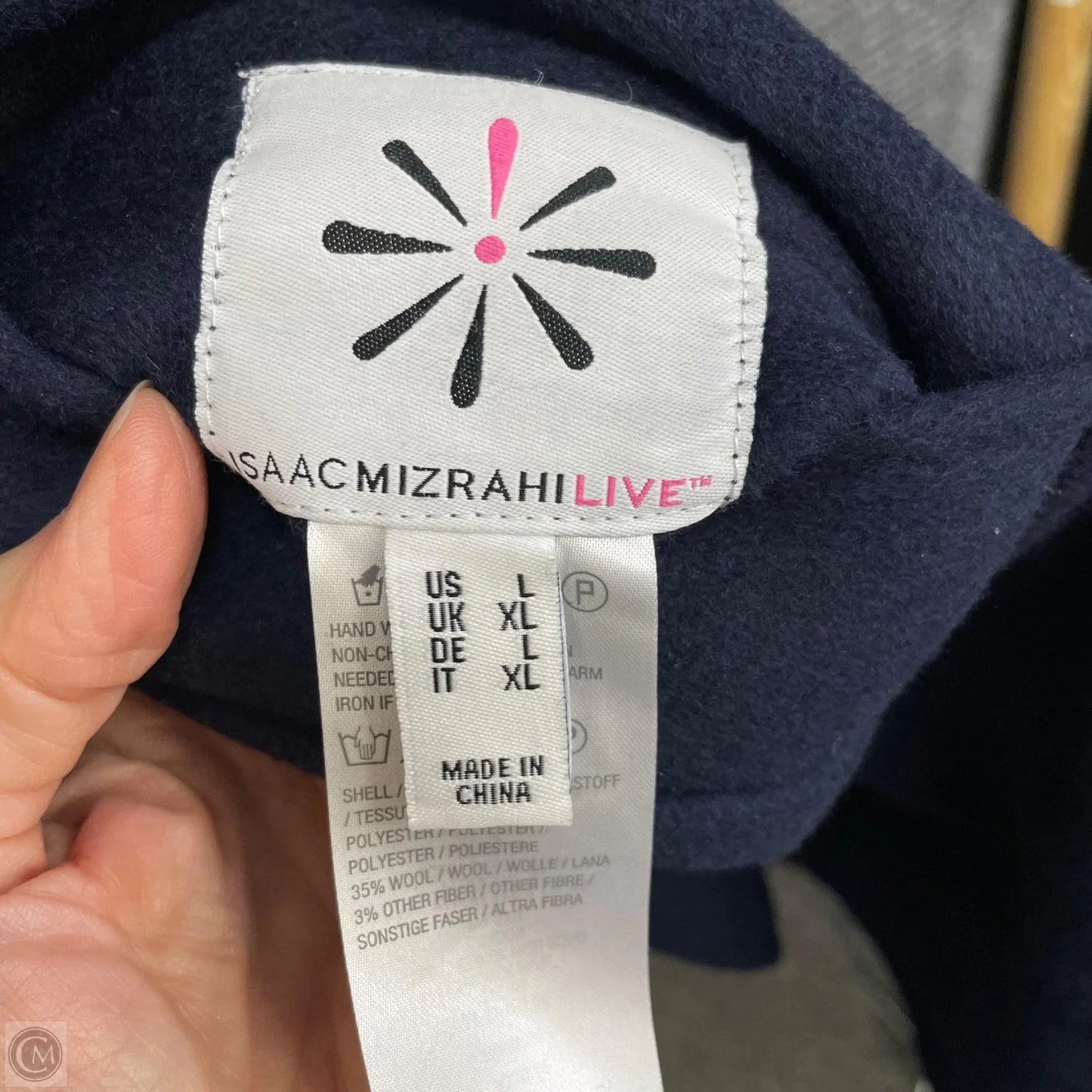 Coat Peacoat By Isaac Mizrahi Live Qvc In Navy, Size: L