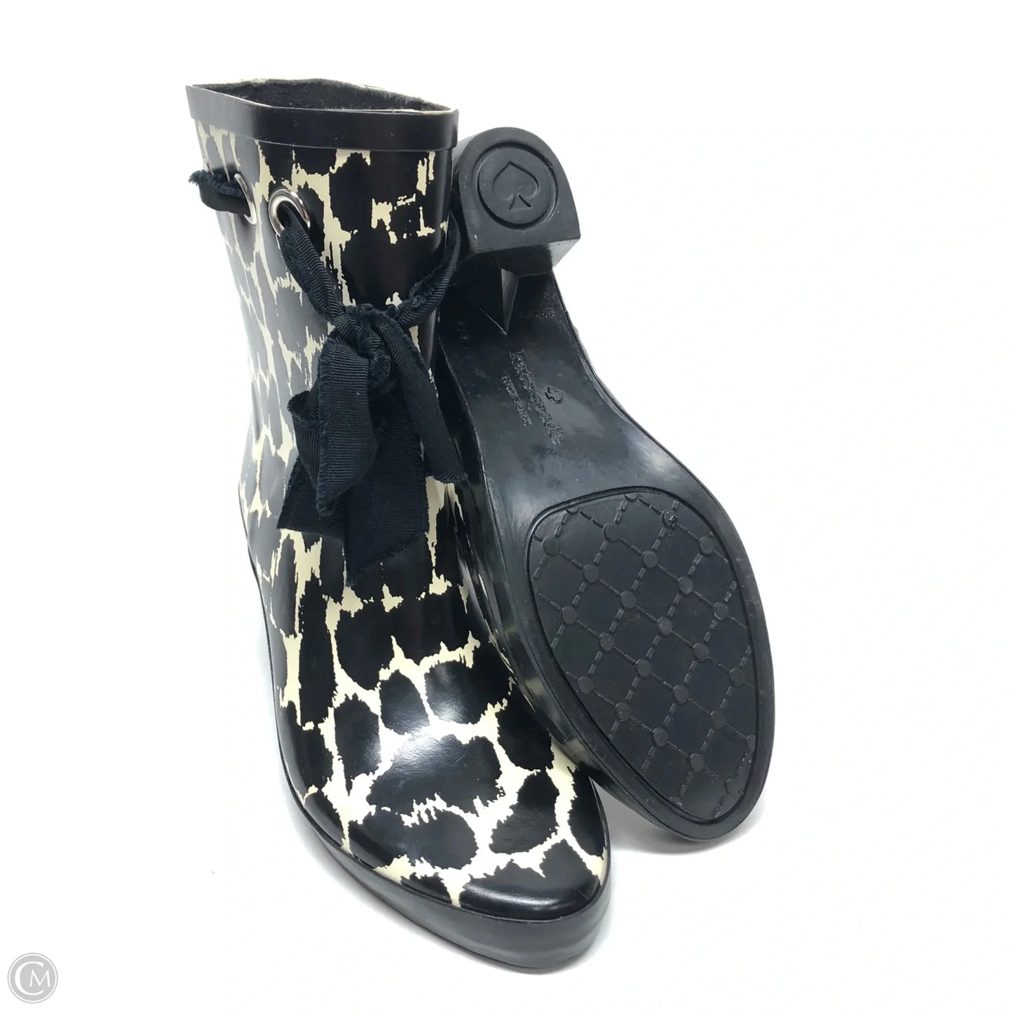 Boots Designer By Kate Spade In Black & Cream, Size: 8